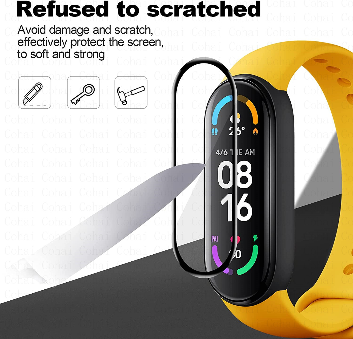 9D Tempered Glass For Xiaomi M - Health Wellness Bracelet 评论和价格