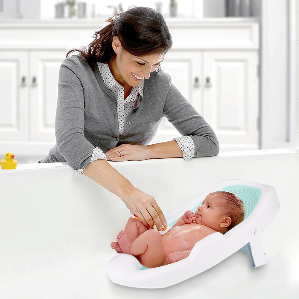 Newborn Adjustable Bath Net Se - Bamboo Bath Mat 评论和价格